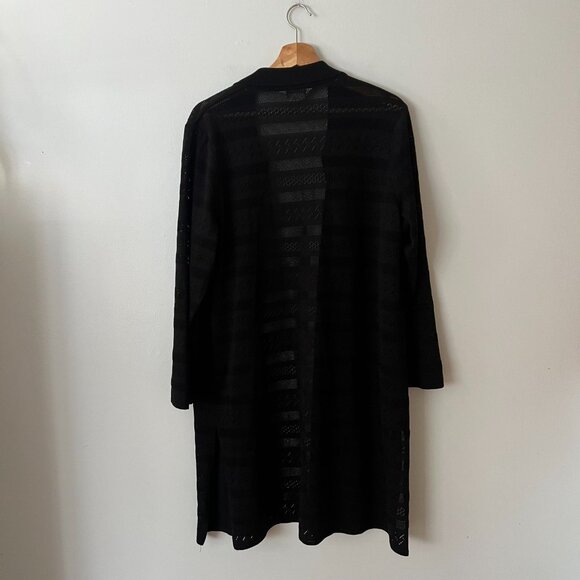 Exclusively Misook Black Knit Long Duster Cardigan Sweater Women's Size XL - Picture 5 of 8